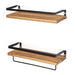 Wall Shelf Decorative Metal Wooden Rustic Floating Storage for Kitchen Bathroom Towel Frame Multifunction Storage Holder|Decorative Shelves| - Frontier General Hardware