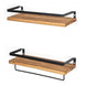 Wall Shelf Decorative Metal Wooden Rustic Floating Storage for Kitchen Bathroom Towel Frame Multifunction Storage Holder|Decorative Shelves| - Frontier General Hardware