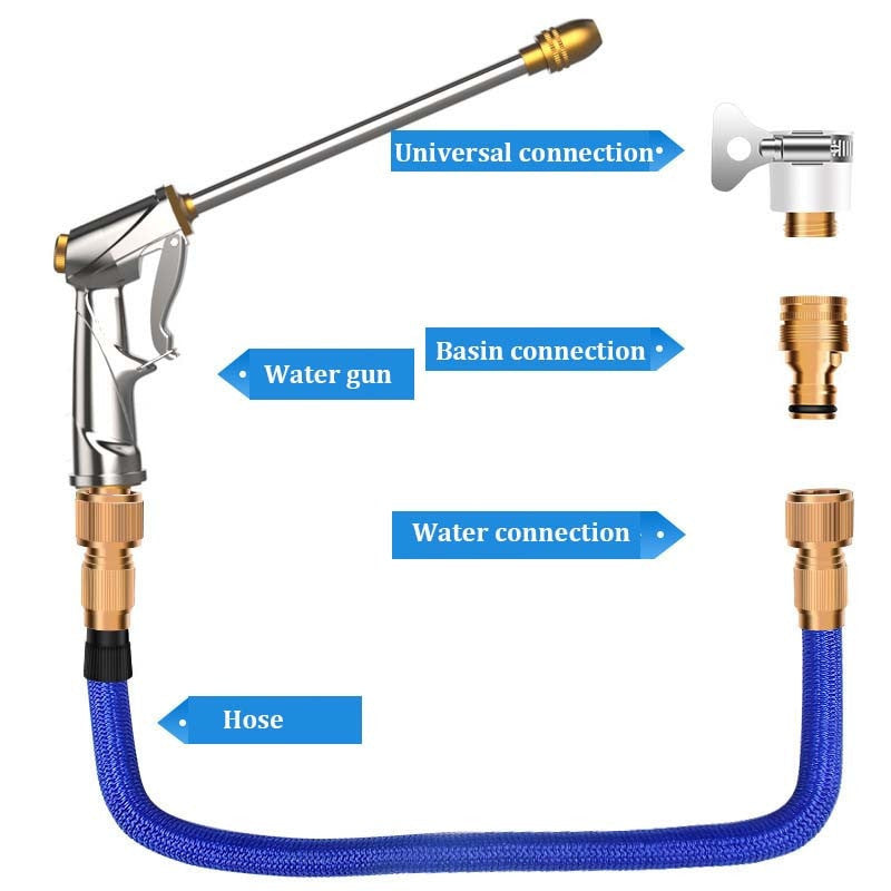 Water Gun Garden Hose Adjustable Nozzle Telescopic Magic Hose High Pressure Power Washing Machine Garden flower Cleaning Sprayer|Garden Hoses & Reels - Frontier General Hardware