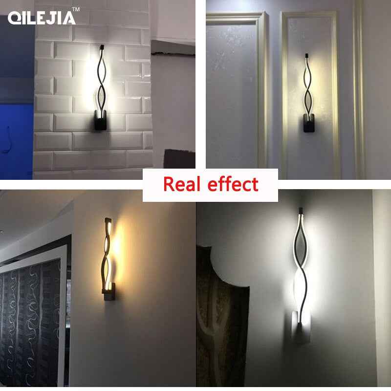 White/Black LED Wall Lamp lampada Bedroom Beside Wall Light Home Indoor Decoration Lighting Corridor Aluminum Wall Sconce|Wall Lamps