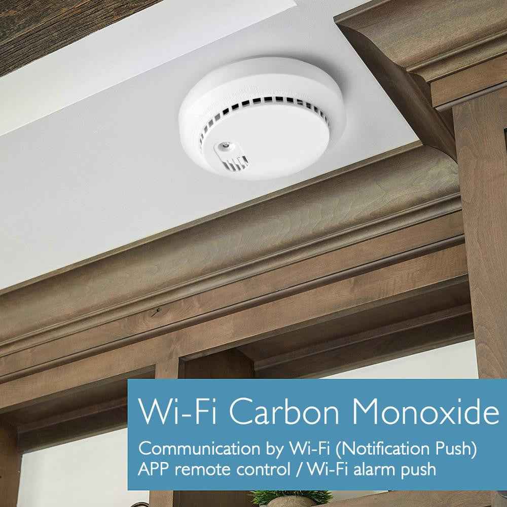 Wifi Carbon Monoxide Detector Co Smoke Sensor Smart Home Security Tuya Smart Life App Alexa Google Home IFTTT|Carbon Monoxide Detectors