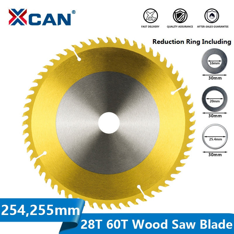 XCAN 254 255mm TCT Titanium Coated Carbide Circular Saw Blade For Wood PVC Cutting Discs With Triple Chip Grind Frontier General Hardware