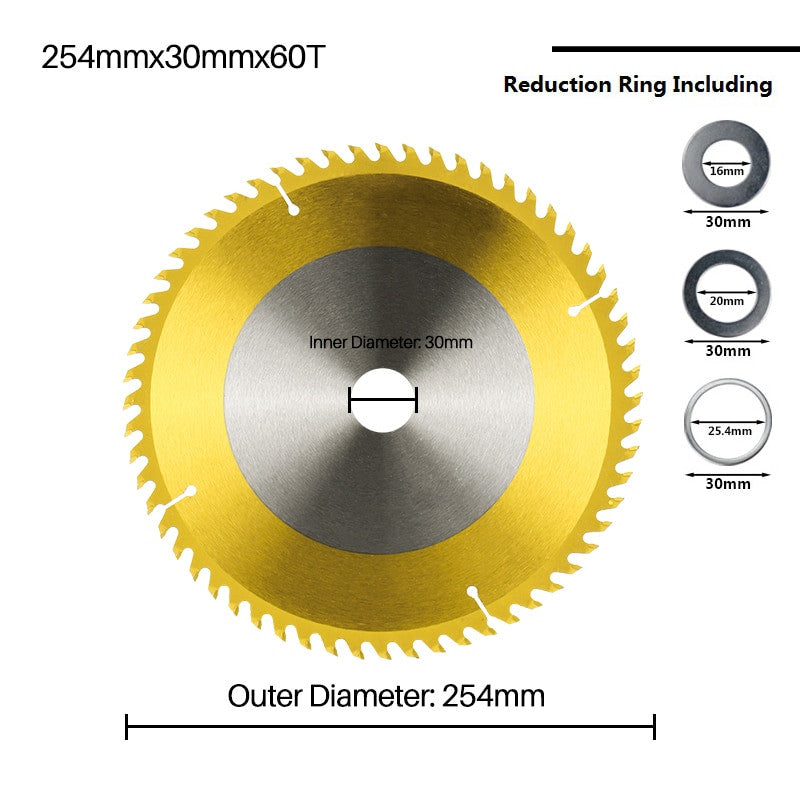 XCAN 254 255mm TCT Titanium Coated Carbide Circular Saw Blade For Wood PVC Cutting Discs With Triple Chip Grind Frontier General Hardware