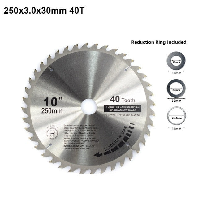 XCAN Wood Cutting Saw Blade 250 255 300 Millimeter Circular Saw Blade TCT Carbide Tipped 28 40 60 80 Teeth Multi Tool Frontier General Hardware