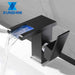XUNSHINI LED RGB color change Waterfall Bathroom Basin Faucet Bathroom Mixer Tap Sink Faucet Single Handle Toilet Mixer Tap|Basin Faucets