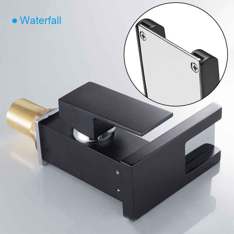 XUNSHINI LED RGB color change Waterfall Bathroom Basin Faucet Bathroom Mixer Tap Sink Faucet Single Handle Toilet Mixer Tap|Basin Faucets