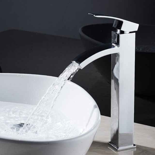 XUNSHINI Waterfall Basin Faucet Water Mixer Tap Bathroom Faucet Black Basin Water Sink Taps Bath Faucet Crane|Basin Faucets