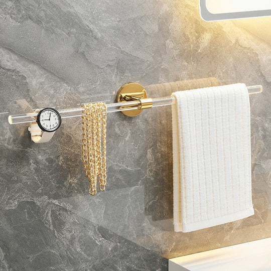 YCRAYS Gold Silver Bath Towel Bar And Tissue Paper Holder Rack For Bathroom Shelf Hanger Toilet Accessories Kitchen Frontier General Hardware