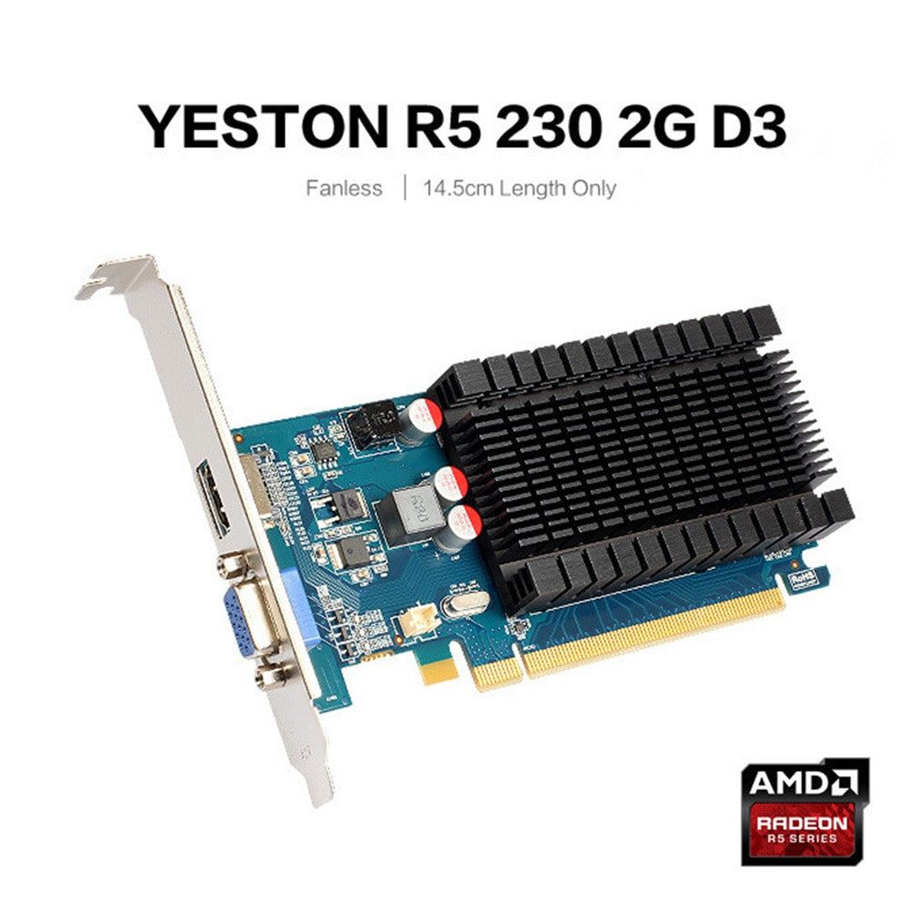 Yeston Radeon R5 230 GPU 2GB GDDR3 64 bit Gaming Desktop computer PC Video Graphics Cards support VGA/HDMI PCI E X16 2.0|Graphics Cards - Frontier General Hardware