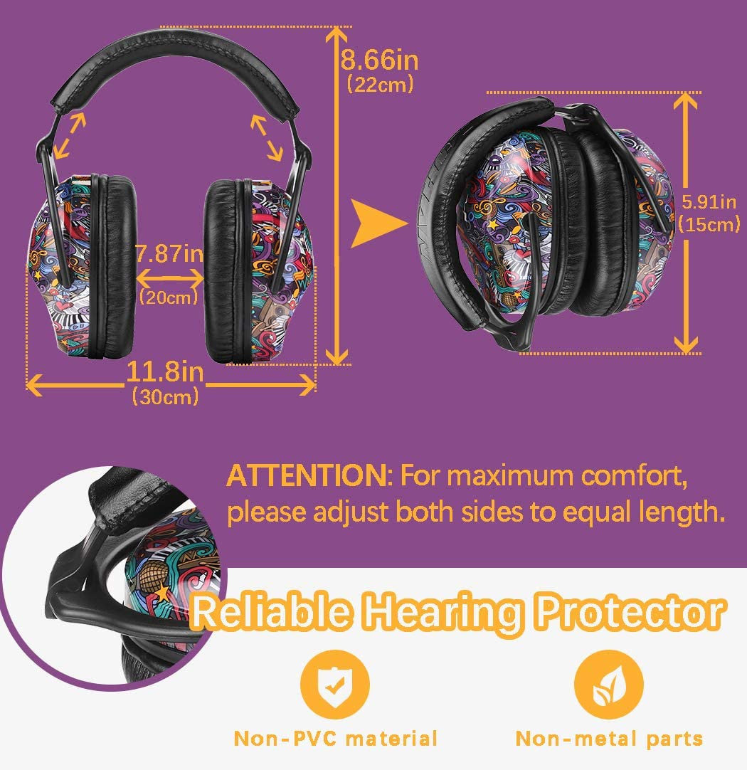 Zohan Toddler Hearing Protection Earmuffs Cartoon Design Adjustable Kids Noise Reduction Frontier General Hardware