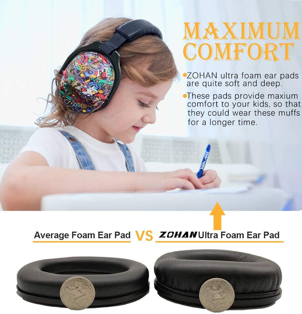 Zohan Toddler Hearing Protection Earmuffs Cartoon Design Adjustable Kids Noise Reduction Frontier General Hardware