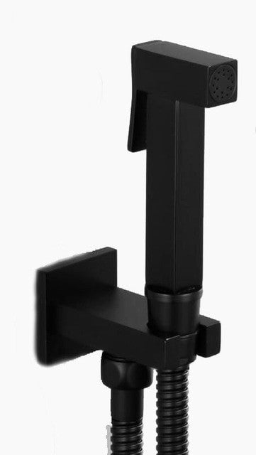 black angle valve and Toilet Bidet square Sprayer Washing Shower Head Flusher Flushing Clean Bidets black brass spray BD777|Bidets - Frontier General Hardware