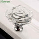 bowarepro 50MM Crystal Rose Glass Handle Cabinet Knob Drawer Pull Handle Kitchen Door Wardrobe Hardware Furniture Knobs Handles|Cabinet Pulls