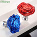 bowarepro 50MM Crystal Rose Glass Handle Cabinet Knob Drawer Pull Handle Kitchen Door Wardrobe Hardware Furniture Knobs Handles|Cabinet Pulls