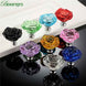 bowarepro 50MM Crystal Rose Glass Handle Cabinet Knob Drawer Pull Handle Kitchen Door Wardrobe Hardware Furniture Knobs Handles|Cabinet Pulls