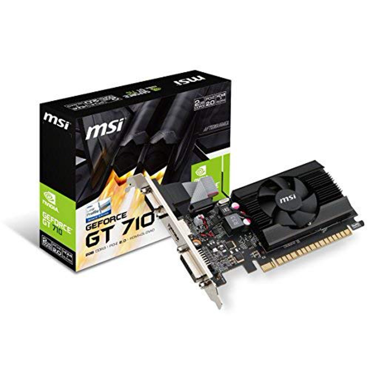 MSI GAMING GeForce GT 710 1GB GDRR3 64 bit HDCP Support DirectX 12 OpenGL 4.5 Heat Sink Low Profile Graphics Card GT710 1GD3H LP|Graphics Cards - Frontier General Hardware